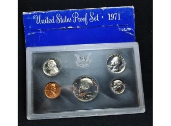 1971-S US Proof Set In Plastic Holder & Original Box  (ddw2)