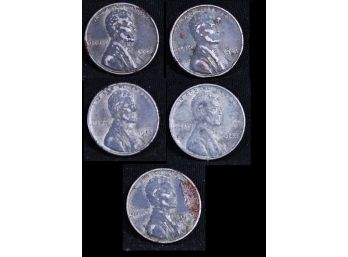 5  1943 Lincoln Steel Wheat Cents (8aca3)