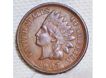1907 Indian Head Cent Penny XF PLUS! 4 DIAMONDS! Nice! (3nan2)