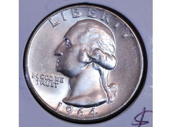 1964-D Washington Silver Quarter BU Uncirc (zoa2)