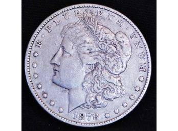 RARE 1878  Morgan Silver Dollar 8 Tail Feathers Vam  (5bab8)