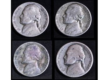 4 Silver War Nickels 1943 P&D (2chi7)