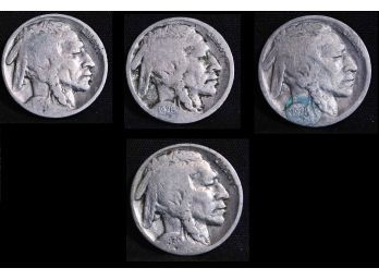 4 Buffalo Nickels  1926  1927  1928-D  1930 (2jpz8)
