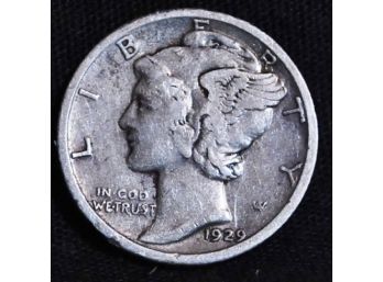 1929-S Mercury Silver Dime Very Nice!!  (elf38)
