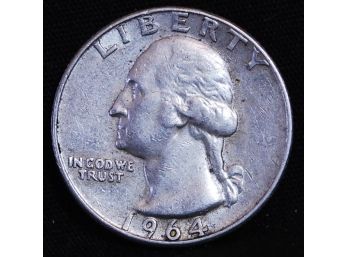 1964  Washington Silver Quarter (ruh4)