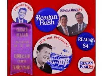 Ronald Reagan / Bush Presidential Campaign & Inaugural Pinbacks ORIGINAL 1981  1984 Great Lot!!!
