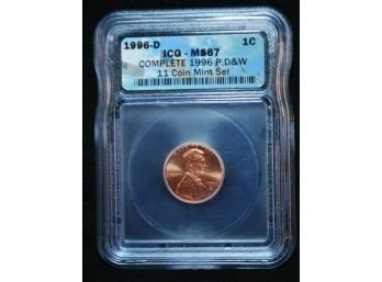 1996-D ICG Enhanced Uncirculated PROOF LINCOLN Cent Penny MS-67 (2mpc6)
