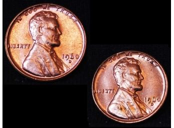 2  1960-D Lincoln Cents BU -  BOTH ERROR COINS! (4sja9)