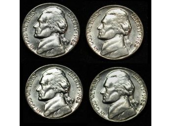 Lot Of (4) 1962 D Jefferson Nickels BU Brilliant Uncirculated GEMS (hry6)