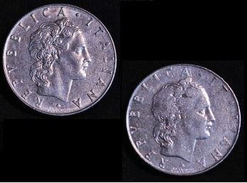 2  Italy 50 Lira Coin 1978  1979  Uncirc / XF  (89ace)