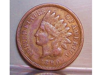1890 Indian Head Cent Penny Early Date Full Liberty XTRA FINE XF Plus (bb5)