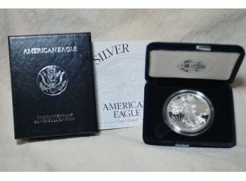 2001-W Silver American Eagle Proof .999 1oz COA Velvet Case Flawless NO SPOTS Pd