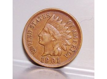 1901 Indian Head Cent Penny FULL LIBERTY &  Diamonds NICE (Lo2)