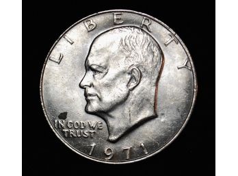 1971 Eisenhower Dollar UNCIRCULATED AU (bv5)