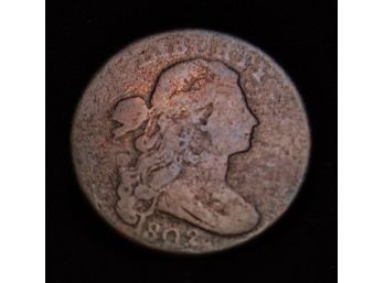 1802 Draped Bust Flowing Hair Liberty Large Cent Copper Coin NICE!  (nn4)