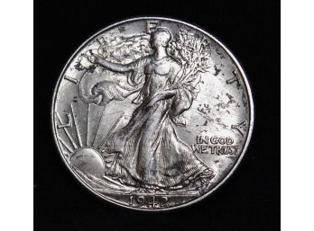 1942 Walking Liberty Half Dollar 90 Percent Silver Fine / Xtra Fine (pdw)