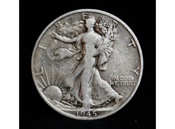 1945-S Walking Liberty Half Dollar 90 Percent Silver Fine  (ul4)