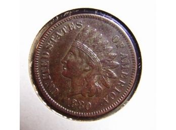 1880 Indian Head Cent Penny FULL LIBERTY & Diamonds! NICE (aa4)