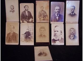 Lot Of 11 Antique CDV Cards De Visite Photographs Circa 1880-1910 COLLECTOR'S LOT (F)