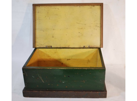 Antique Vintage Wooden Engineers Carpenter's Tool Box Chest Handmade Old  Paint #1875