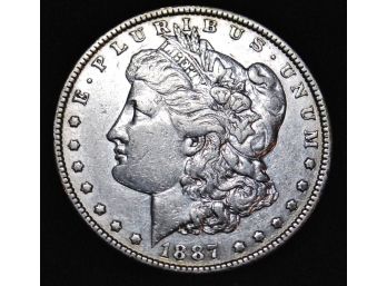 1887 Morgan Silver Dollar 90 Percent Silver XF Plus NICE  (wwg9)