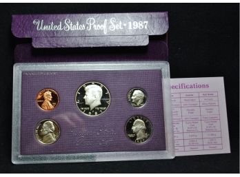 1987-S US Proof Set In Plastic Holder & Original Box  (wat5)