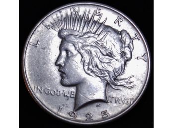 1925 Peace Silver Dollar 90 Percent Silver Au Lustrous (gbm7)