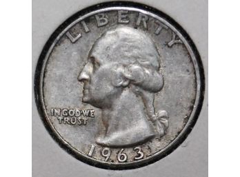 1963-D Silver Washington Quarter 90 Percent Silver Coin BETTER  (qmp7)