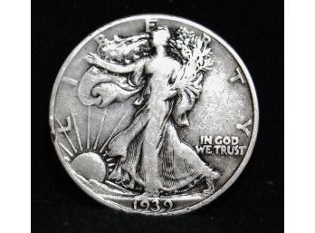 1939 Walking Liberty Half Dollar 90 Percent Silver Fine (nct5)