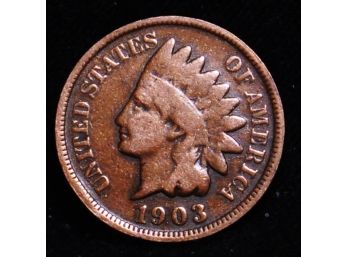 1903 Indian Head Cent Penny  Fiine  Circ Great Color! (int4)