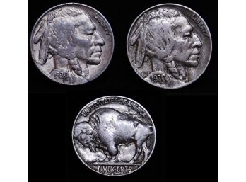 Lot Of 2 1930-S  1930  Buffalo Nickels  EF Plus Closely Circulated   (abc7)