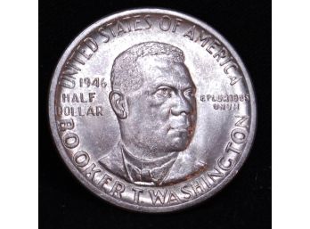 1946 Booker T. Washington Commemorative 90 Percent Silver Half Dollar Uncirculated  NICE!  (ckp3)