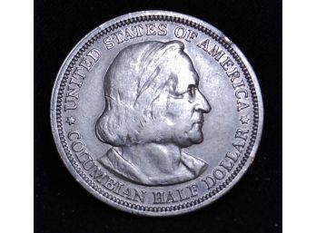 1893 Columbian Expo Commemorative 90 Percent Silver Half Dollar Uncirculated  NICE!  (aft5)