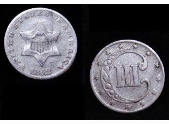 1852 Three Cent Silver Piece TRIME VF  XF  AU  (zak7)