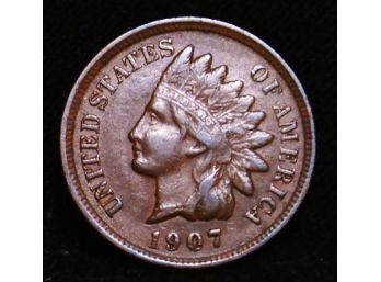 1907 Indian Head Cent Penny  Extra Fine Plus  FULL LIBERTY / 3 Diamonds SHARP! (avx8)