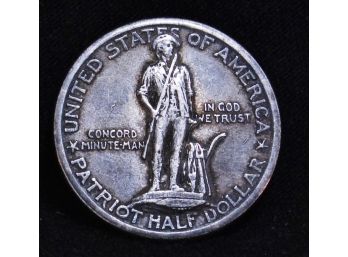 1925 Lexington Concord Patriot Commemorative 90 Percent Silver Half Dollar Uncirculated  NICE!  (ruy3)