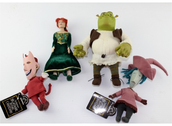 Lot Of 4 Movie Characters, Shrek, Fiona, 2 From Nightmare Before Christmas
