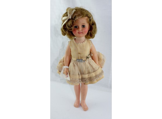 Shirley Temple Doll, 14.5 In, Made By Ideal, Open / Close Eyes, Original Clothes, No Shoes Or Socks