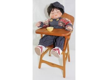 Emerald Doll Collection - Boy In High Chair - Sleeping At The Table 79027B