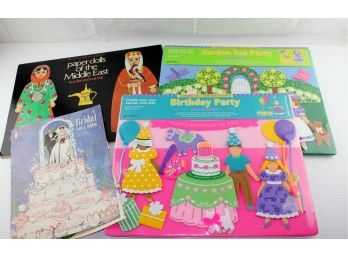 Two New Felt Boards And Two Used Paper Dolls