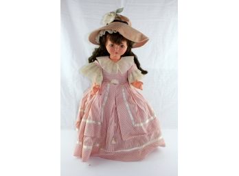 Christina Doll Furga, Has Squeaker, 22in, Stained Dress, Melted Glob On Petticoat