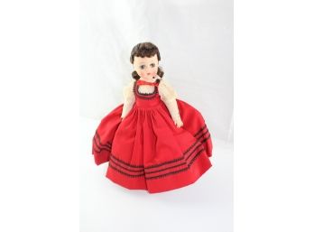 'Joe' Little Women Doll By Madame Alexander, 11 In, Original Box, Open Close Eyes, Red Dress