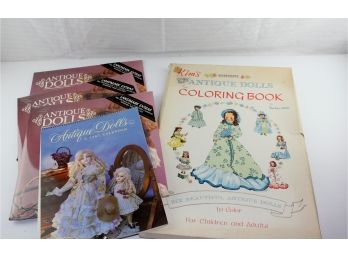 Lot Of 5 - Antique Dolls Coloring Book, Antique Doll Calendar