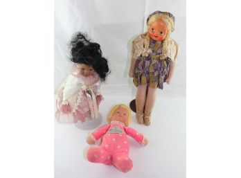 3 Miscellaneous Dolls, Lil Drowsy Beans, African American Musical, 16in Braided Hair