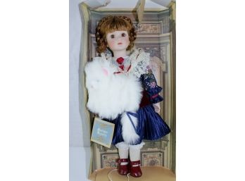 Porcelain Doll - Antique Royalty On Stand - Rough Box But Doll Hasn't Been Unattached