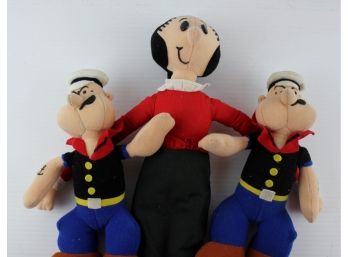 Set Of 3, Stuffed Olive Oil And 2 Popeye's, No Tags