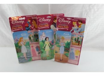 Lot Of 3 Disney Princess Magnetic Paper Dolls In Unwrapped Tins