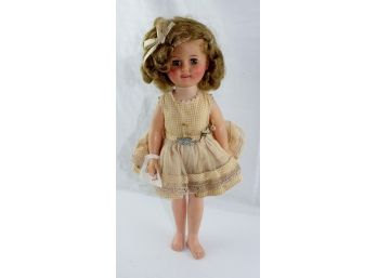 Shirley Temple Doll, 14.5 In, Made By Ideal, Open / Close Eyes, Original Clothes, No Shoes Or Socks