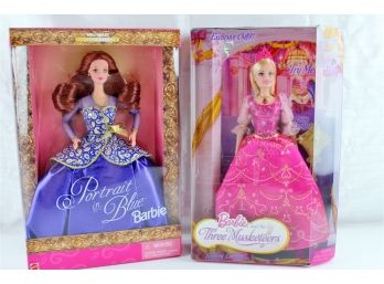 2 Barbies Portrait In Blue 19355, Barbie And The Three Musketeers R397 G71 One That Sings Needs Batteries