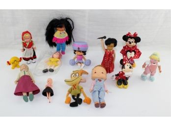 Lot Of 13 Odds-and-ends Dolls - All Small